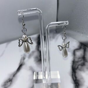 Chic Silver Angel Wing Earrings